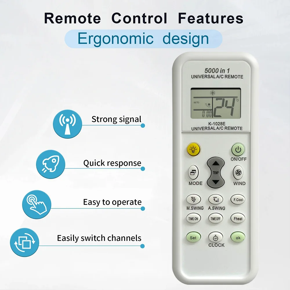 5000 in 1 Universal Air Conditioner Remote Control for LG Gree Midea Toshiba Haier Daikin Hitachi Sharp Panasonic Samsung Sanyo