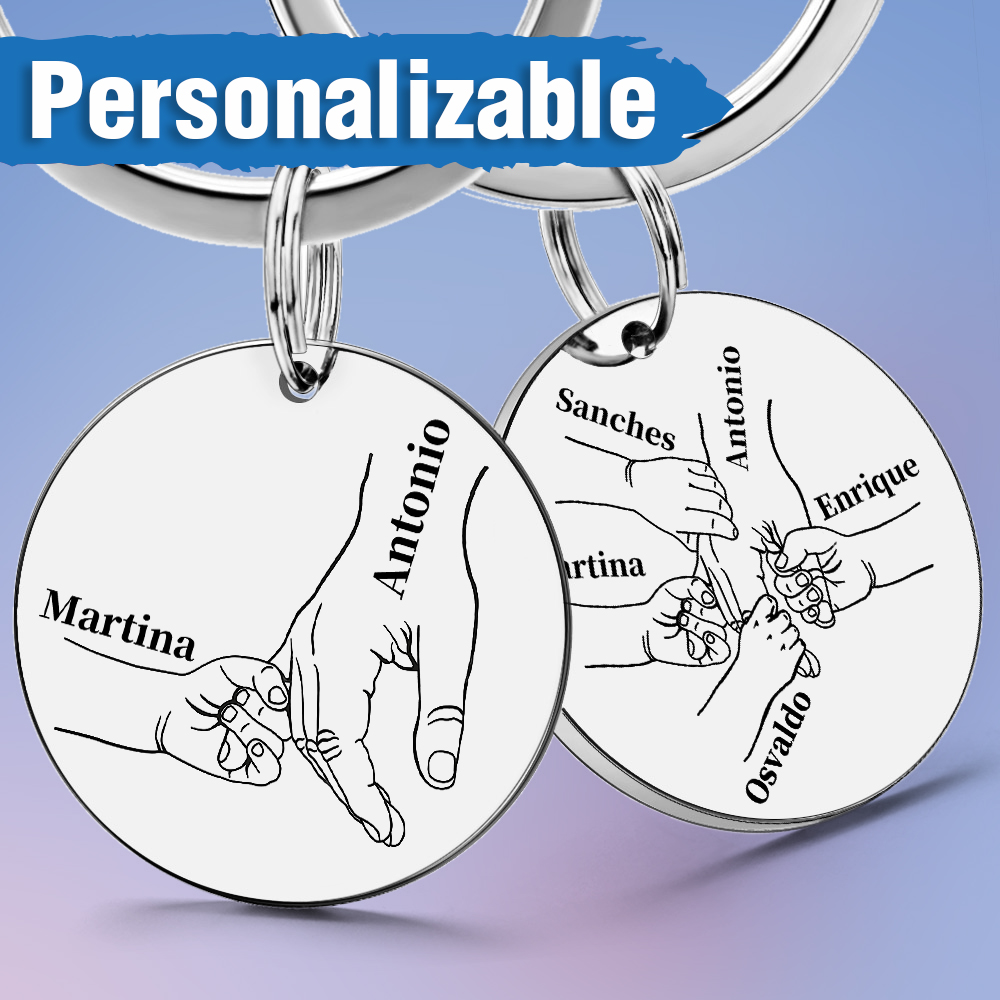 Llavero personalizado con nombre personalizado, Día de la madre del padre, papá, mamá, llaveros, anillos para colgante de coche, regalos de amor P026S