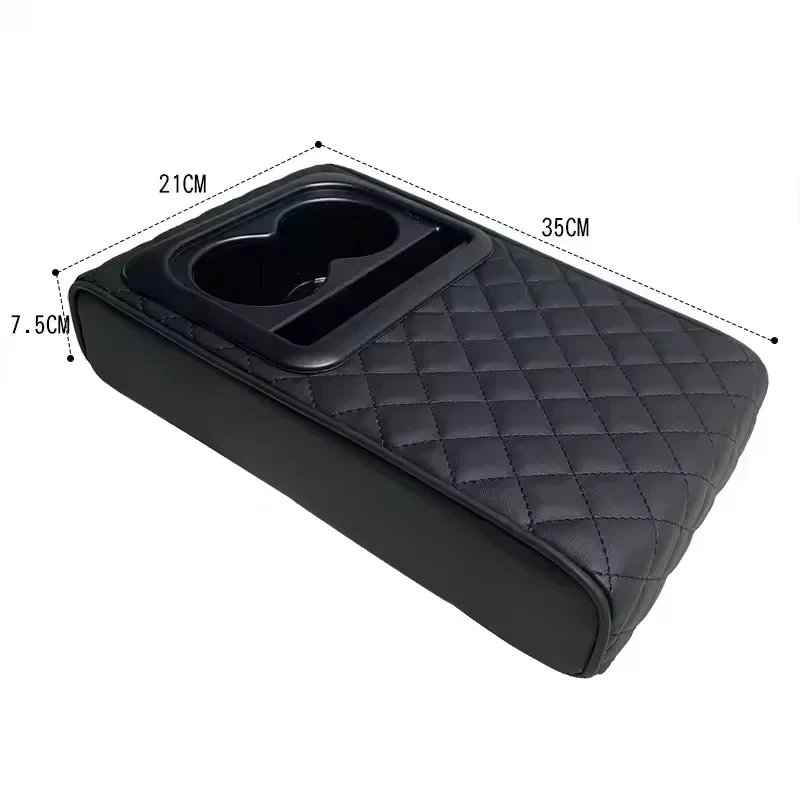 Caixa de apoio de braço para carro, almofada de reforço, apoio de braço central, suporte de copo de água, caixa de armazenamento, suprimentos para carro