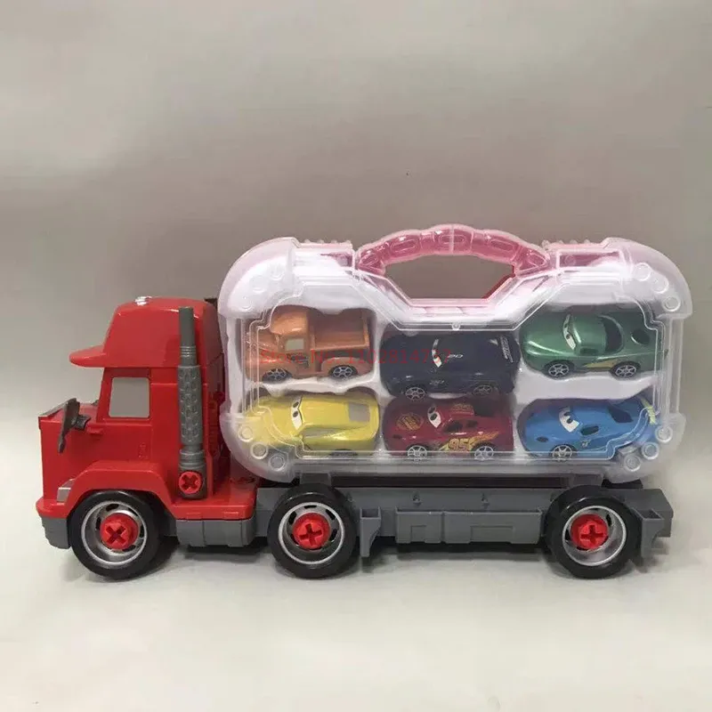 Disney pixar carro relâmpago mcqueen conjunto figuras jackson tempestade mack tio caminhão pull-back carros modelo boneca crianças brinquedo para o presente