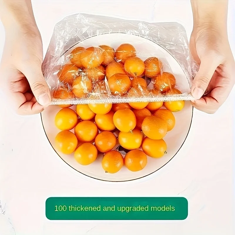 100 coperture elastiche riutilizzabili per alimenti - Guarnizioni trasparenti per piatti per ciotole estensibili (alternativa per coperture per stagnare e gastronomia)