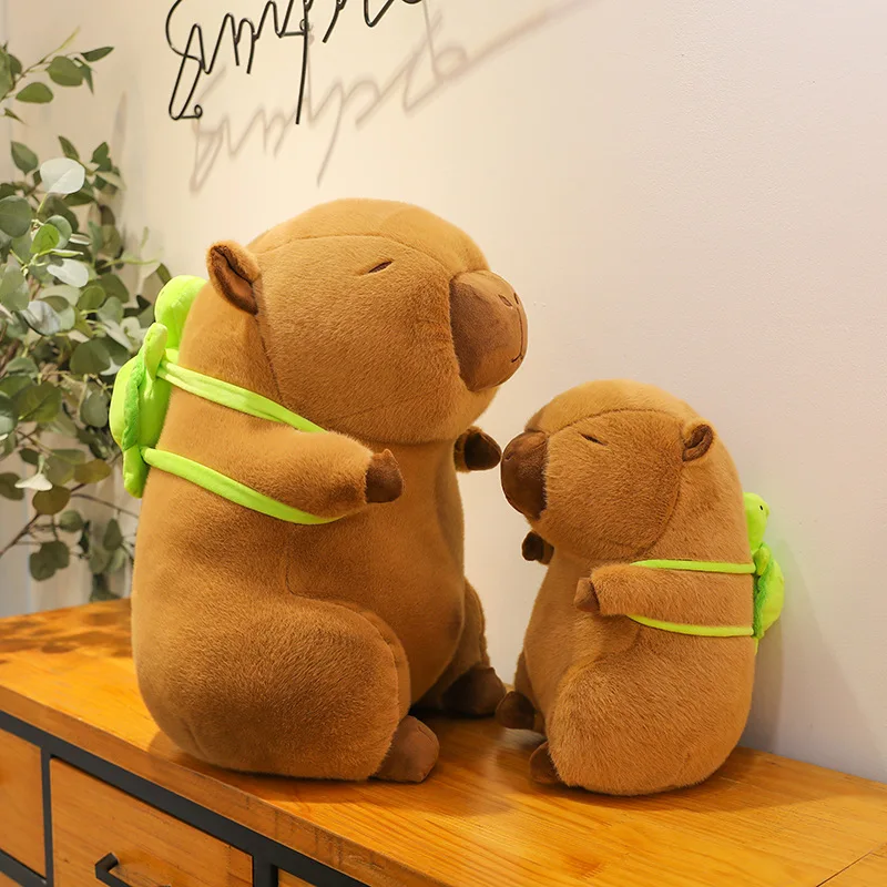 Super น่ารัก Capybara พร้อมกระเป๋าเป้สะพายหลังเต่า Capibara ตุ๊กตา Plush ยักษ์ Kawaii ตุ๊กตาสัตว์ตุ๊กตาเด็กเด็กของขวัญวันเกิดของเล่น