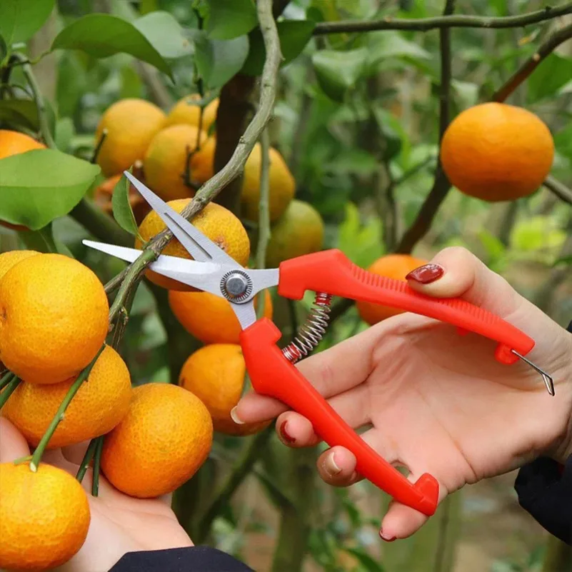 One-handed Sharp Blade Pruning Shears Branch Grass Garden Fruit Tree Trimming Scissors Knife Non-slip Handle Cutting Knife Tools