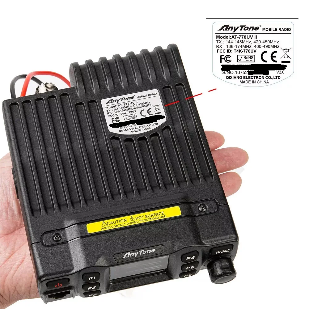 Anytone AT-778UV II Mobilfunk 25 Watt Dualband UKW UHF Zwei-Wege-Radio Mini Amateur Transceiver für PKW