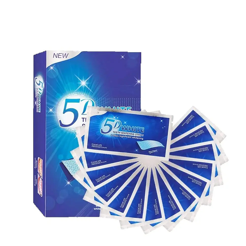 5D ฟันไวท์เทนนิ่งแถบ 7/14/21/28 คู่ขาวกว่าแถบสำหรับลบบุหรี่กาแฟคราบ, ใช้ในบ้านที่มีประสิทธิภาพชุดฟอกสีฟัน