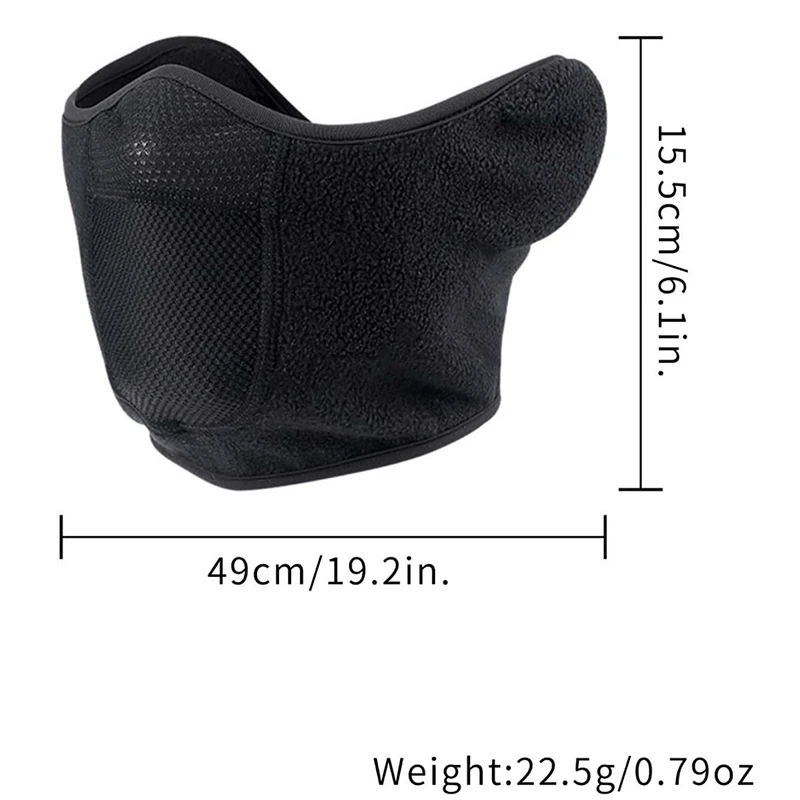 Máscara cálida a prueba de viento para invierno, deportes de pesca al aire libre, correr, ciclismo, cubierta facial de lana Polar, media máscara, protección para los oídos