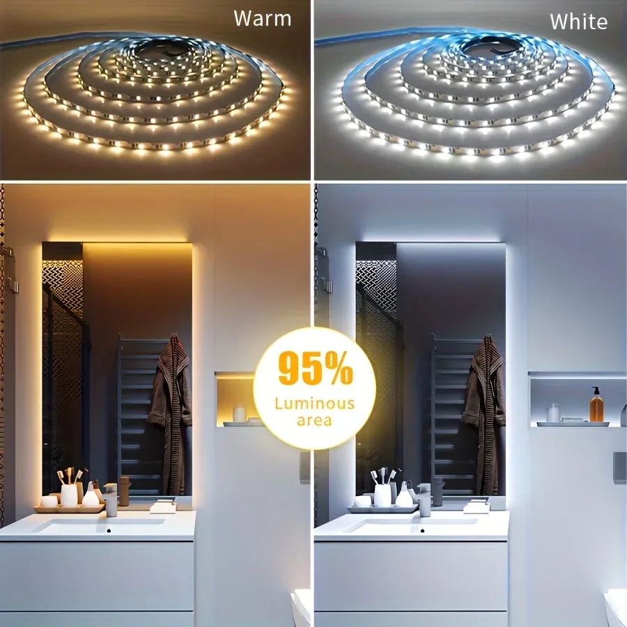 5V USB LED Strips 2835 Cuttable Adhesive Flexible Tape Light For TV Mirror Backlight Lighting Home Room Decor LED String Light