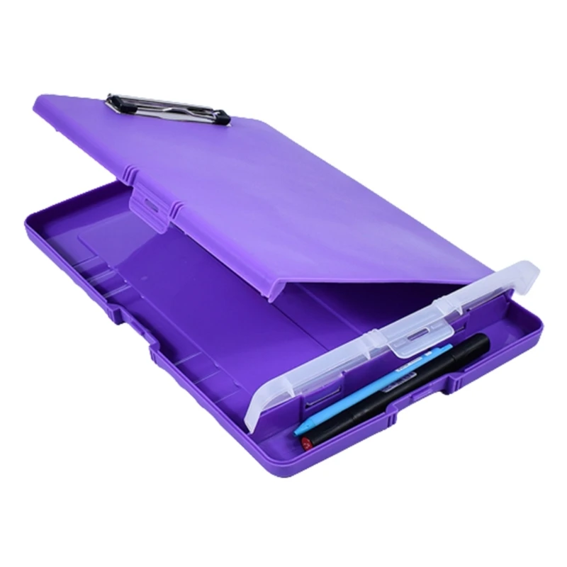 Portable File Organizer Case with Clipboard and Pen Box File Clipboard Writing Pad with File Case for Hospital Warehouse