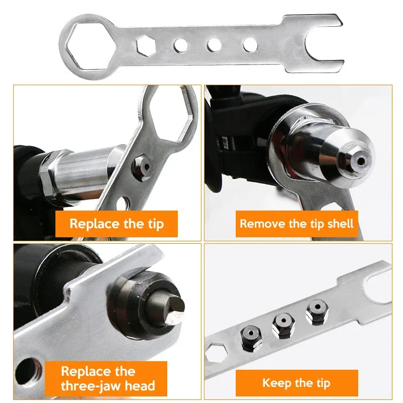 Elétrico sem fio Rivet Nut Riveting Tool, Adaptador de broca, Inserir ferramenta Nut, Prego multifunções, Auto Rivet