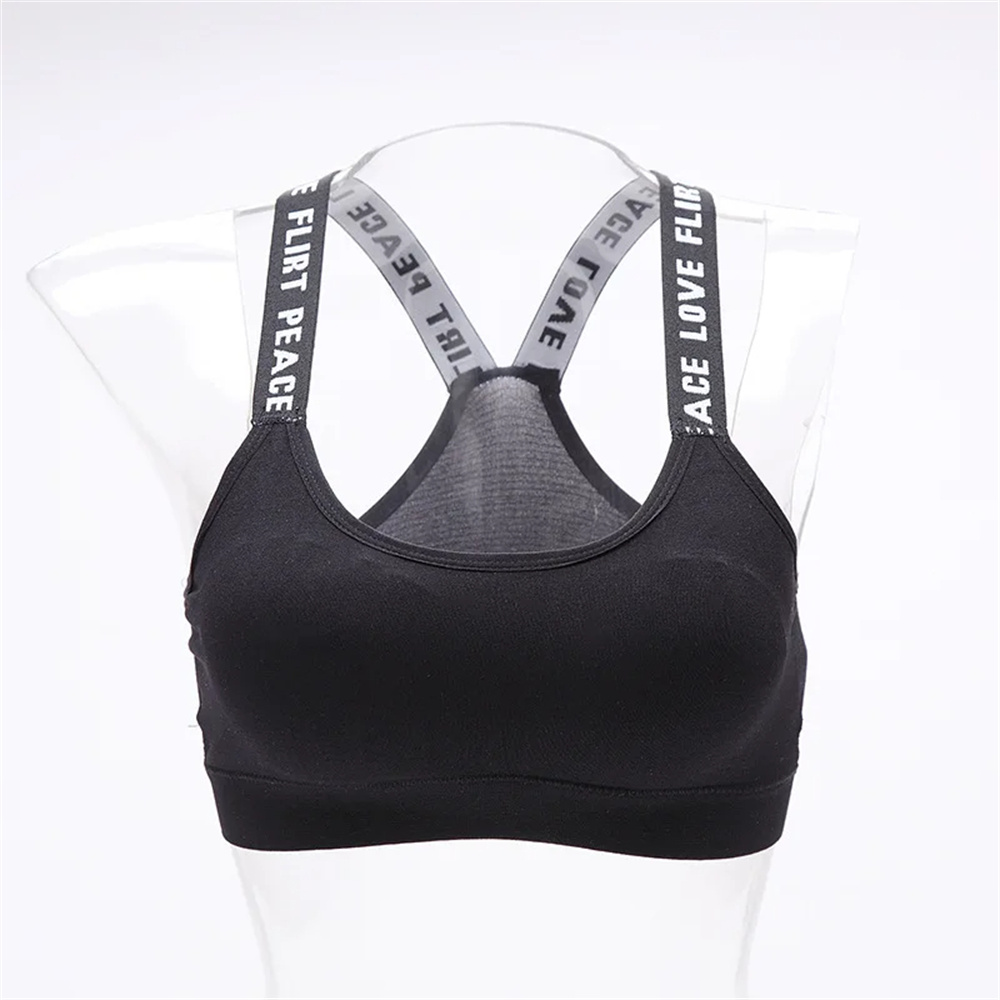 1 pz alfabeto inglese sexy comoda tracolla avvolta petto e straccio biancheria intima sportiva antiluce per ragazze senza montatura senza cuciture