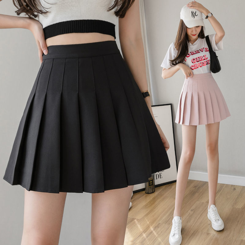 Falda coreana de verano, pantalones cortos para mujer, minifalda Sexy de cintura alta, pantalón corto plisado escolar, falda rosa japonesa Kawaii para mujer