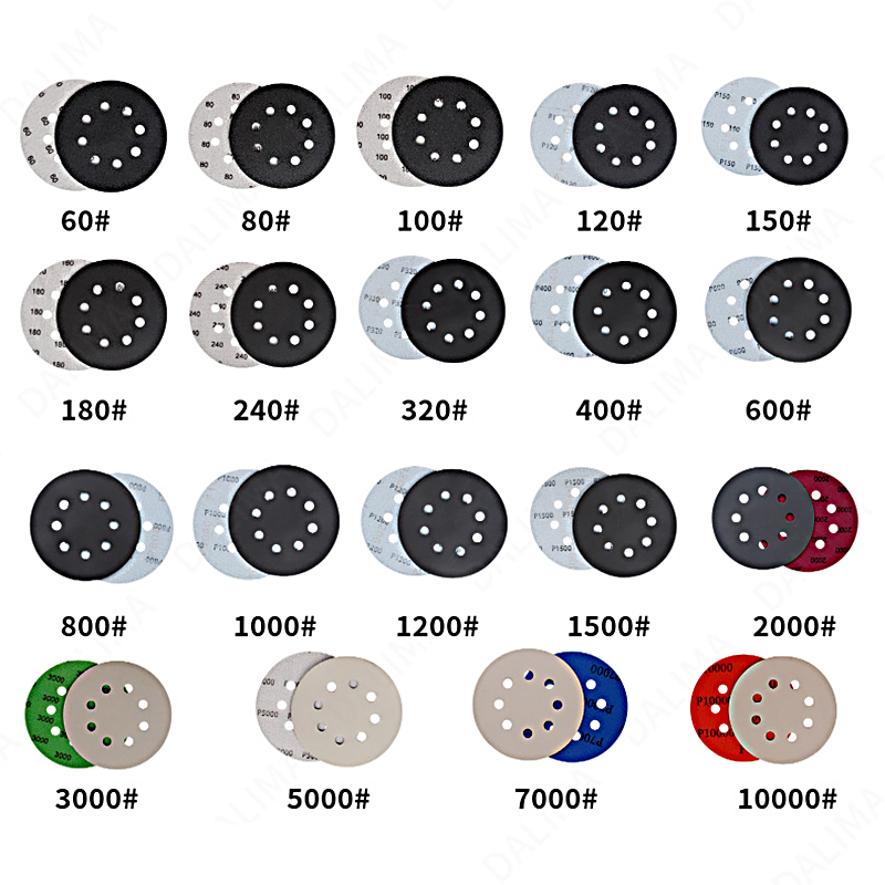 125mm 8 Hole Wet Dry Sanding Disc Universal SandPaper Car Metal Woodworking Polished Tools Accessories Polishing Abrasive Discs