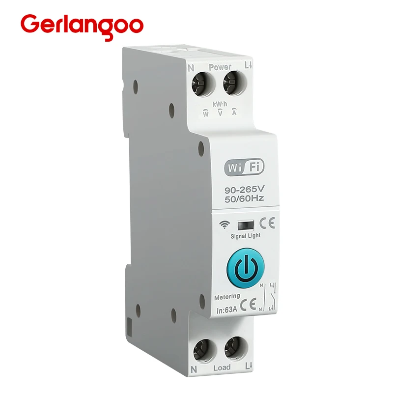 Tuya WiFi Smart Circuit Breaker MCB 1P+N 63A Timer Power Energy kWh Voltage Current Meter Protector Voice Remote Control Switch