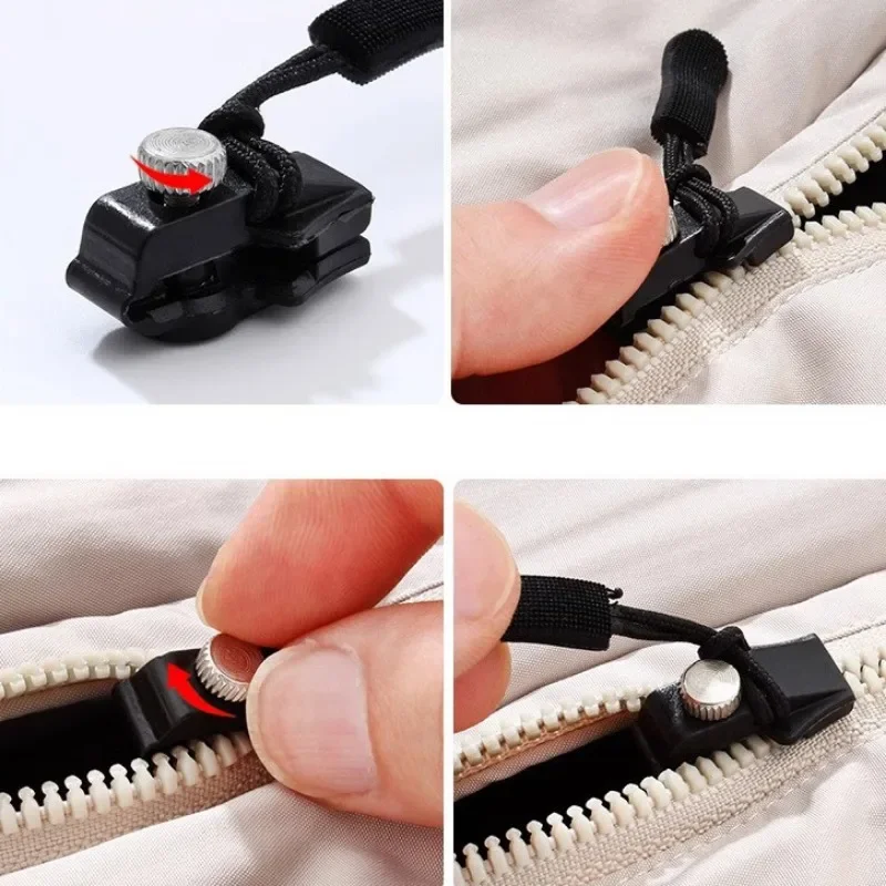 Cabeça removível do zíper do metal, Alloy Zipper Lock sem ferramentas destacáveis, sem costura necessária, resistente Zip Fastener, peças de saco universal