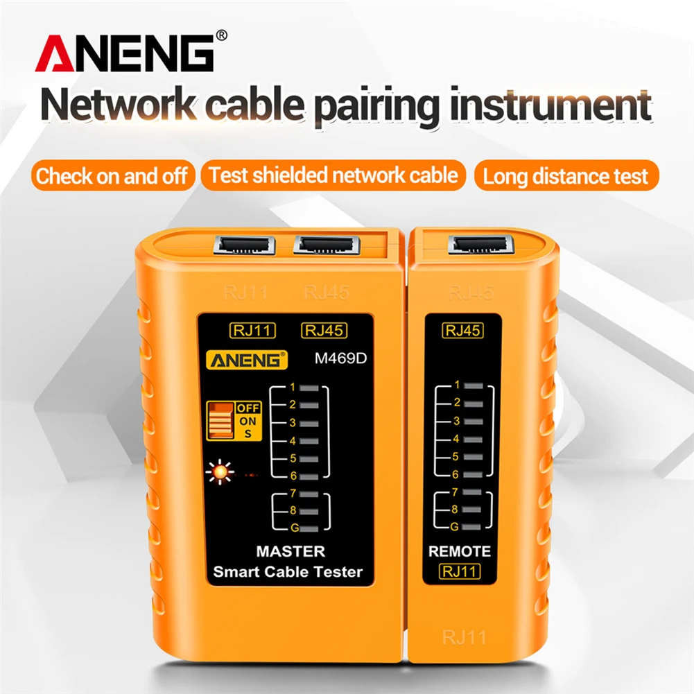 ANENG M469D probador de Cable lan probador de Cable de red RJ45 RJ11 RJ12 CAT5 UTP probador de Cable LAN herramienta de red herramientas de reparación de red