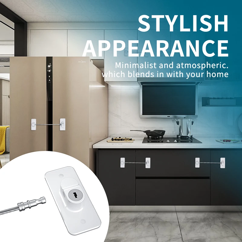 Baby Safety Locks For  Drawers Locks Locks Window  Refrigerator With Key Locker  For Door The Paste Operation Is Simple
