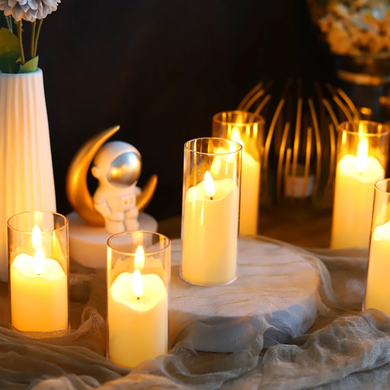 6PCS Led Flammenlose Elektrische Kerze Lampe Flackern Gefälschte Teelicht Kerze Groß Für Hochzeit Weihnachten Home Party Decor Beleuchtung neue