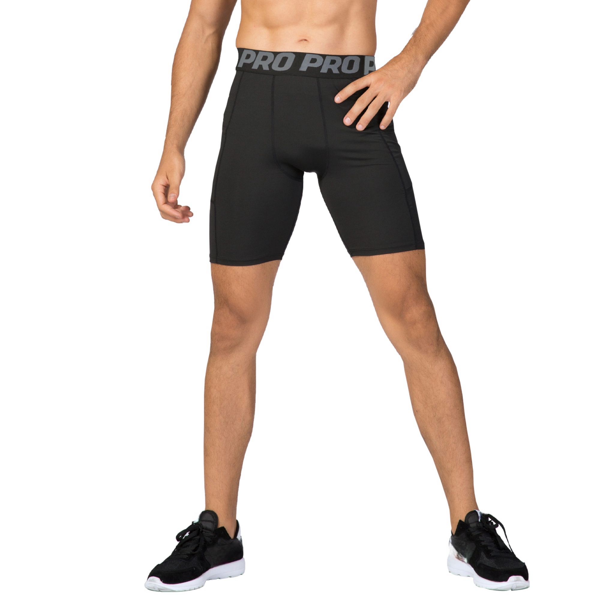 Compression Shorts Men with Pocket, Spandex Running Shorts Sport Athletic Workout Performance Underwear