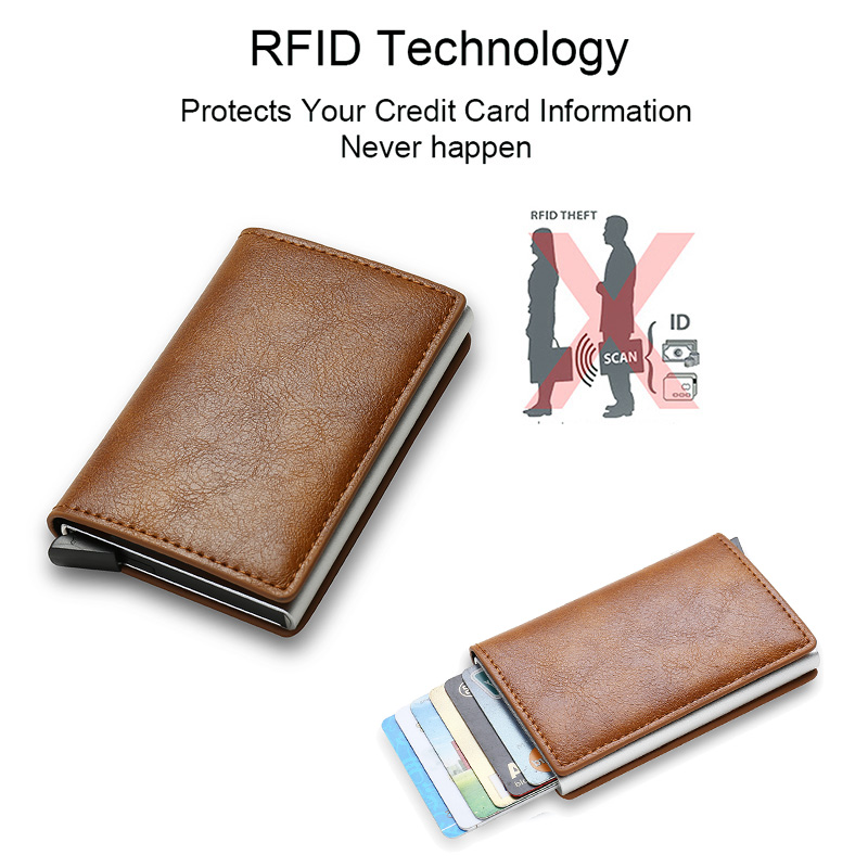 Rfid アルミ男性財布カードホルダー財布炭素繊維男性ビジネススリム薄型スマート財布クレジットカードホルダーケースノートホルダー