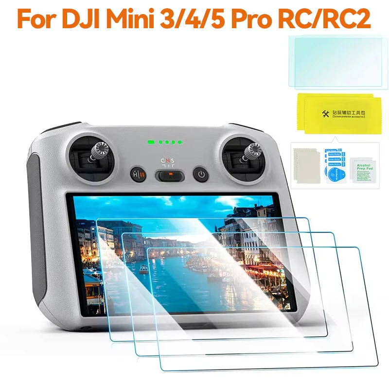 Película protectora para DJI Mini 3/3 Pro Mini 4 5 Pro HD Protector de pantalla de vidrio película de pantalla antiarañazos RC 2 accesorios remotos
