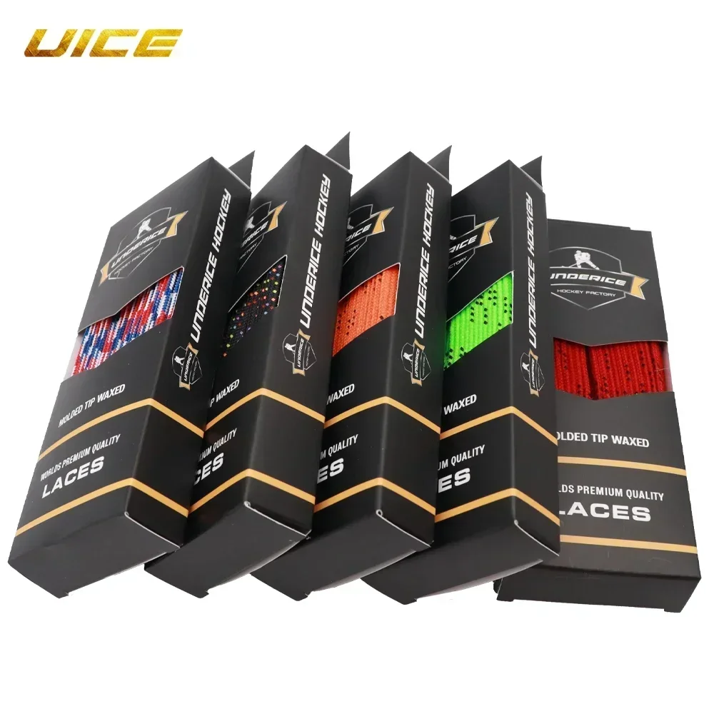 Ice Hockey Shoelaces 84/96/108/120in Box-Packed Ice Hockey Skate Laces  Dual Layer Braid Extra Reinforced Waxed Tip Shoelace