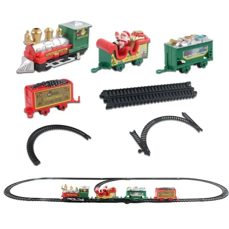 Ensemble de Train de noël à assembler des voies ferrées, jouets décoratifs, arbre de noël, cadeau de Train, jouet pour enfants, cadeau de fête d'anniversaire, de noël