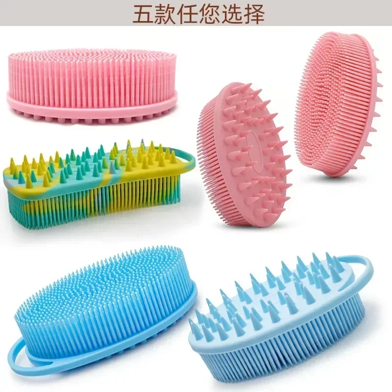 Doppelseitige Bad Pinsel Silikon Massage Pinsel мухомор Shampoo Bad Peeling Körper Pinsel 2 In 1 Nass und Trocken kopfhaut Massager