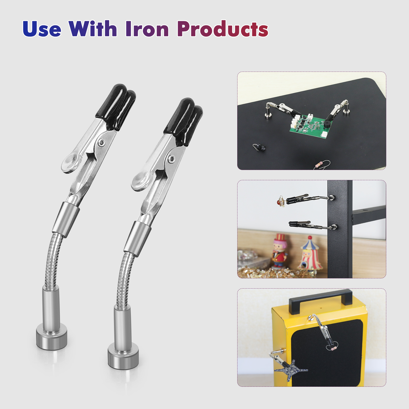 NEWACALOX Magnetic Mini Soldering Flexible Arm PCB Circuit Board Hoder Soldering Tool for Jewelry Making/Electronic Repair