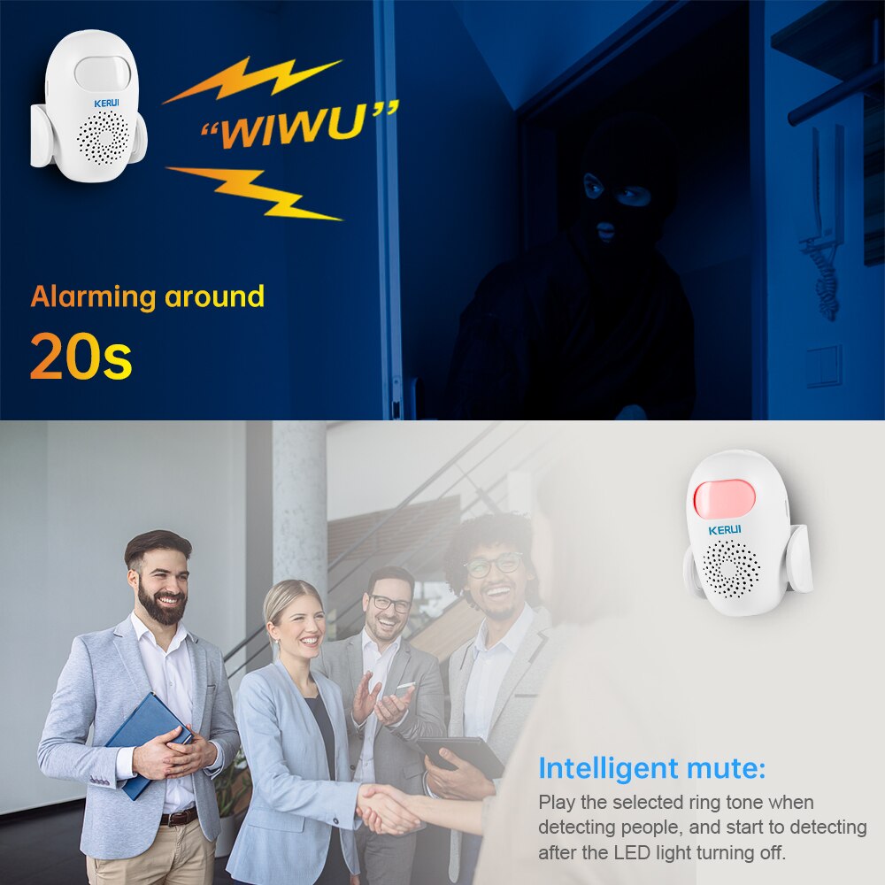 KERUI M120 Smart Motion Detektor Alarm PIR Infrarot Anti-Diebstahl Einbrecher Willkommen Chime Türklingel Für Garage Shop Home Security