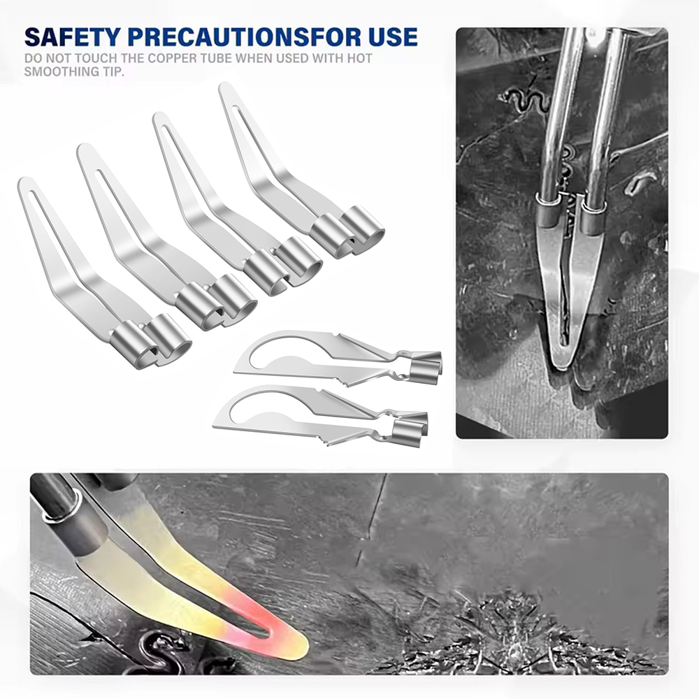 6 Pieces Multi-Functional Plastic Welding Machine Welding Head Set Soldering Repair Iron Smooth Head Welding Tool