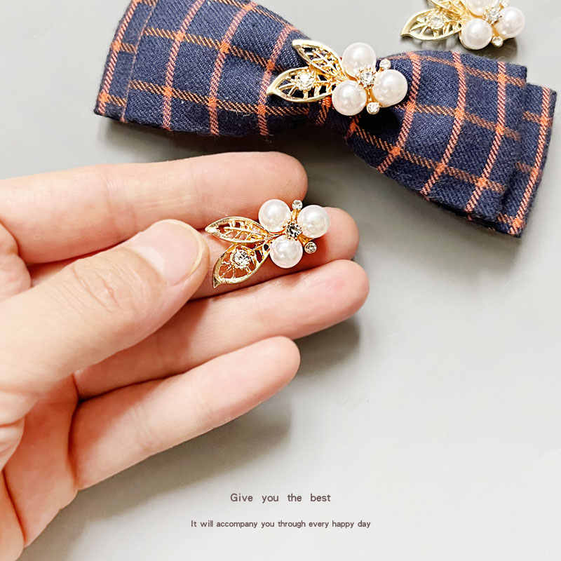 10 pçs pérola flor strass botões espumante cristal grampos de cabelo decoração roupas acessórios de costura