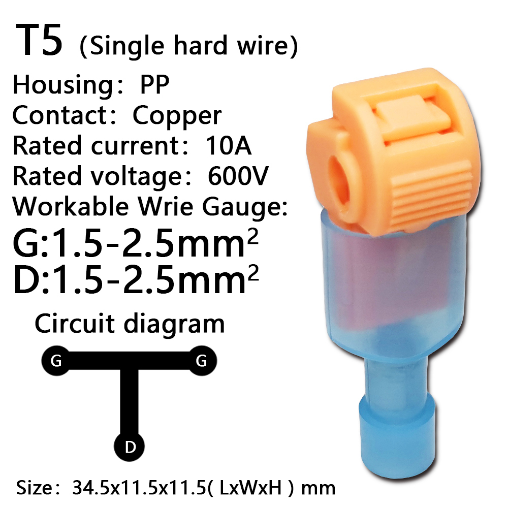 Conector T-Tap de 10/20/40/50 Uds., conector de Cable eléctrico rápido, Terminal de Cable de bloqueo de empalme a presión, Terminal de Cable de engarzado impermeable