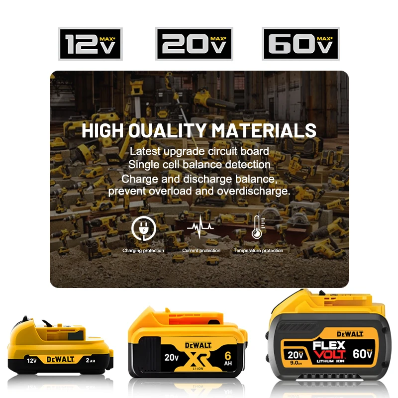Оригинальный Dewalt 20V 6.0AH5. 018650   Литиевая аккумуляторная батарея подходит DCB184 DCB206DCB205DCB200 DCB609 Батарея Dewalt 20 В-60 В