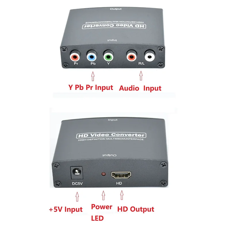 Newest Ypbpr to HDMI Component to HDMI-Compatible HD Converter Ypbpr+L/Raudio to HDMI-Compatible Converter