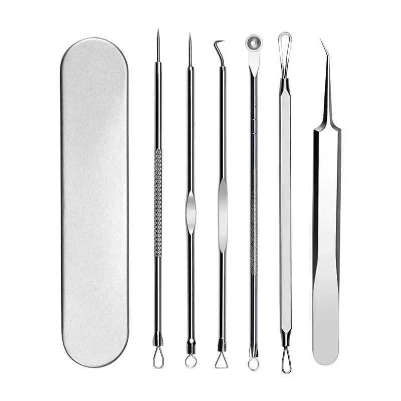 11 Pz/set Acne Rimozione di Comedone Aghi Punti Neri Cleaner Pori Cleaner Pulizia Profonda Viso Cura Della Pelle Strumenti di Bellezza Kit di Aghi
