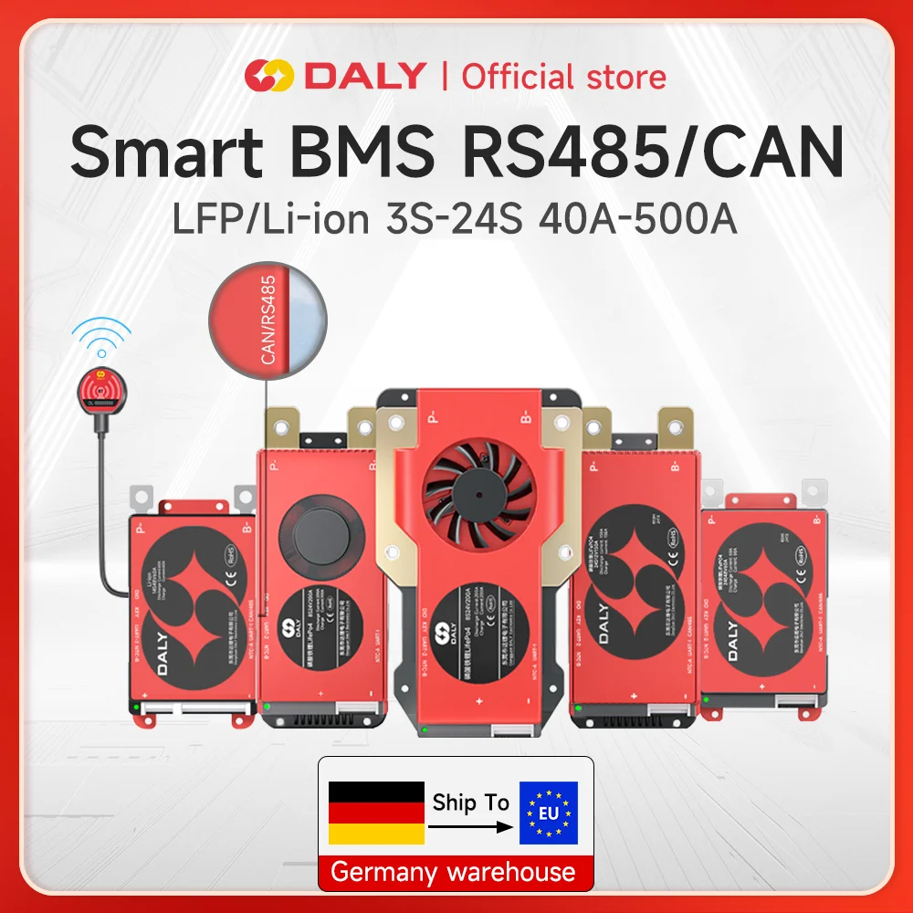 Daly BMS Smart BMS LiFePo4 4S 12V BMS 8S 24S 72V 48V 16S 40A 60A 100A 150A 200A 250A 300A 3,7 V Li-Ion BMS 7S 13S 14S 3,2 V BMS
