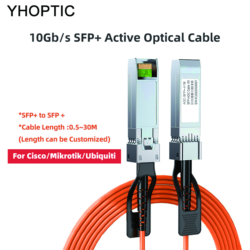 Cabo óptico ativo SFP para interruptor, cabo AOC para cabo de fibra óptica, SFP OM2, 3 m, 5 m, 7 m, 10 m, 10 m, 10GB Case, Cisco,MikroTik,Ubiquiti, etc