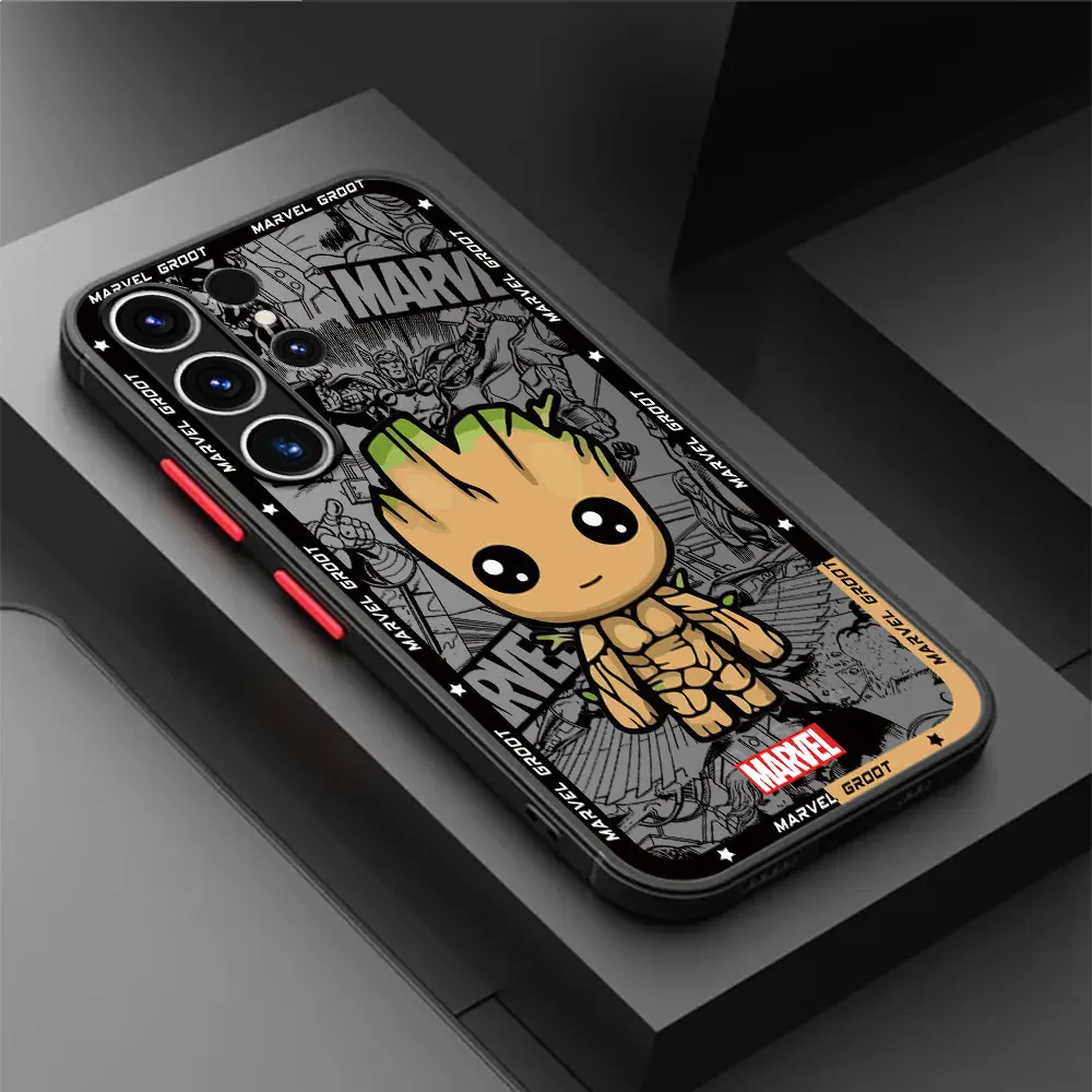 Чехол Cartoon Marvel Spiderman Groot для Samsung Galaxy A14 A24 A13 A73 A23 A53 A54 A34 A33 A72 A22 A52 5G A32 Soft Cover