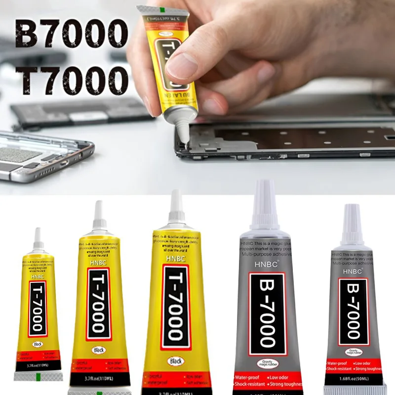 กาว T7000 ขนาด 3/15/50/110 มล. 1 ชิ้น สำหรับซ่อมโทรศัพท์ กาวเหลว DYM B7000 กาวอเนกประสงค์พร้อมหัวฉีดแบบแม่นยำ