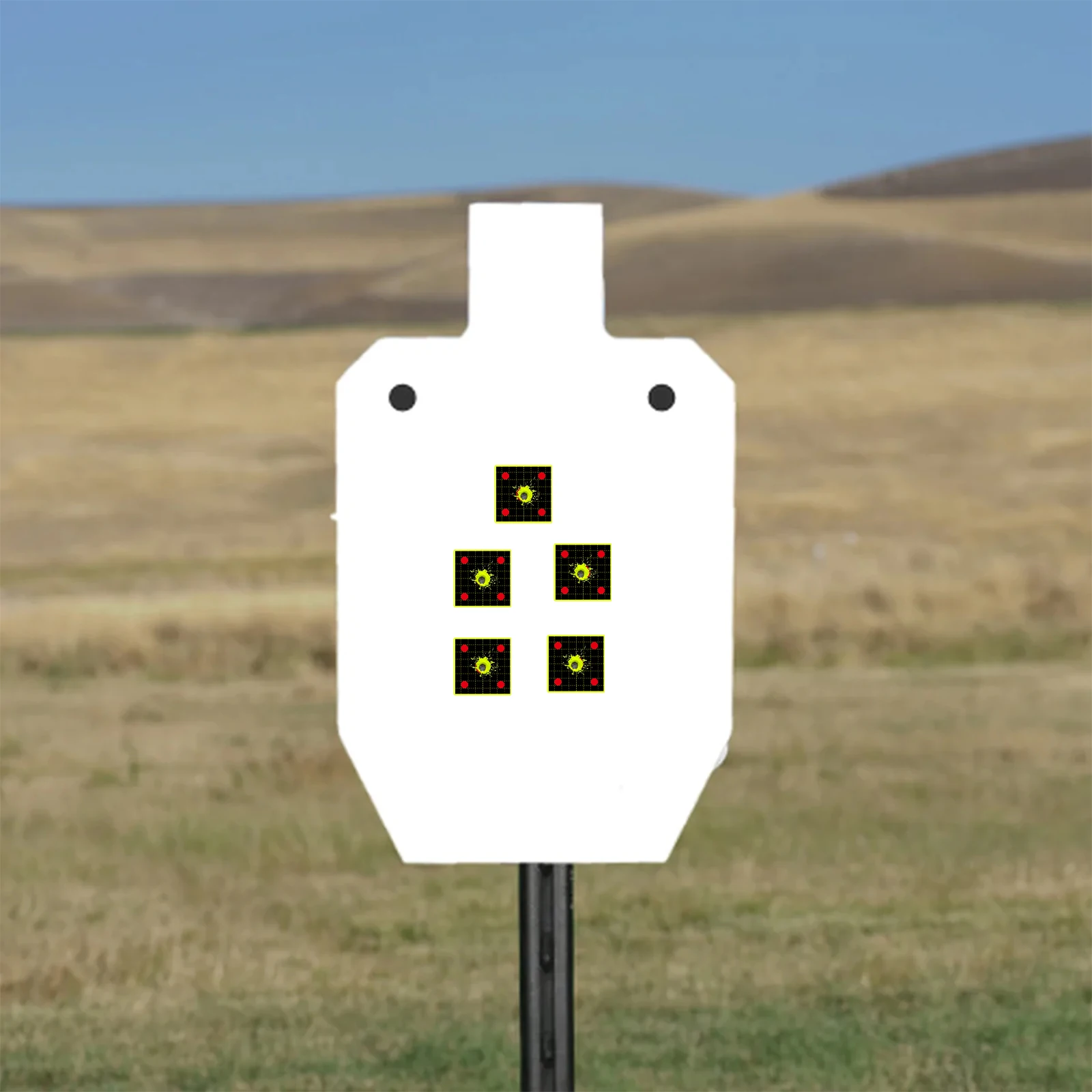 Shooting Square Practice Splash Target Paper Shooting Target Training Supplies Fluorescent Color Label 200Pcs 2in (Can Be Used for Real Gun Practice and Air Gun Practice) High Eye-Catching Shooting Target Stickers