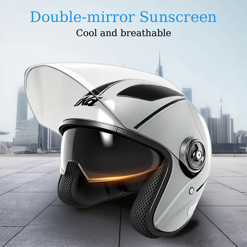 Casco integrale modulare ribaltabile per moto con doppia visiera Casco da corsa per bici da strada antiappannamento per donna, uomo, 4 colori