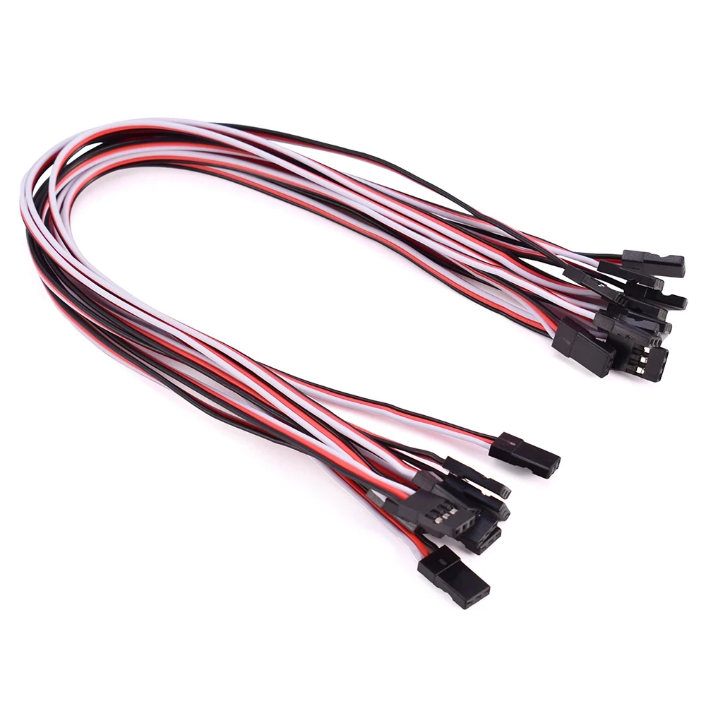 8/10 pces 100mm 150mm 300mm linha de controle de vôo servo cabo de extensão macho para macho para jr plug servo extensão cabo de fio de chumbo