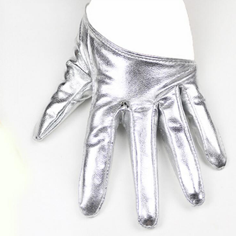 HOOLDW セクシーな革手袋女性のためのハーフパーム Pu レザー手袋新デザインダンスパーティーショー衣装手袋黒ミトン