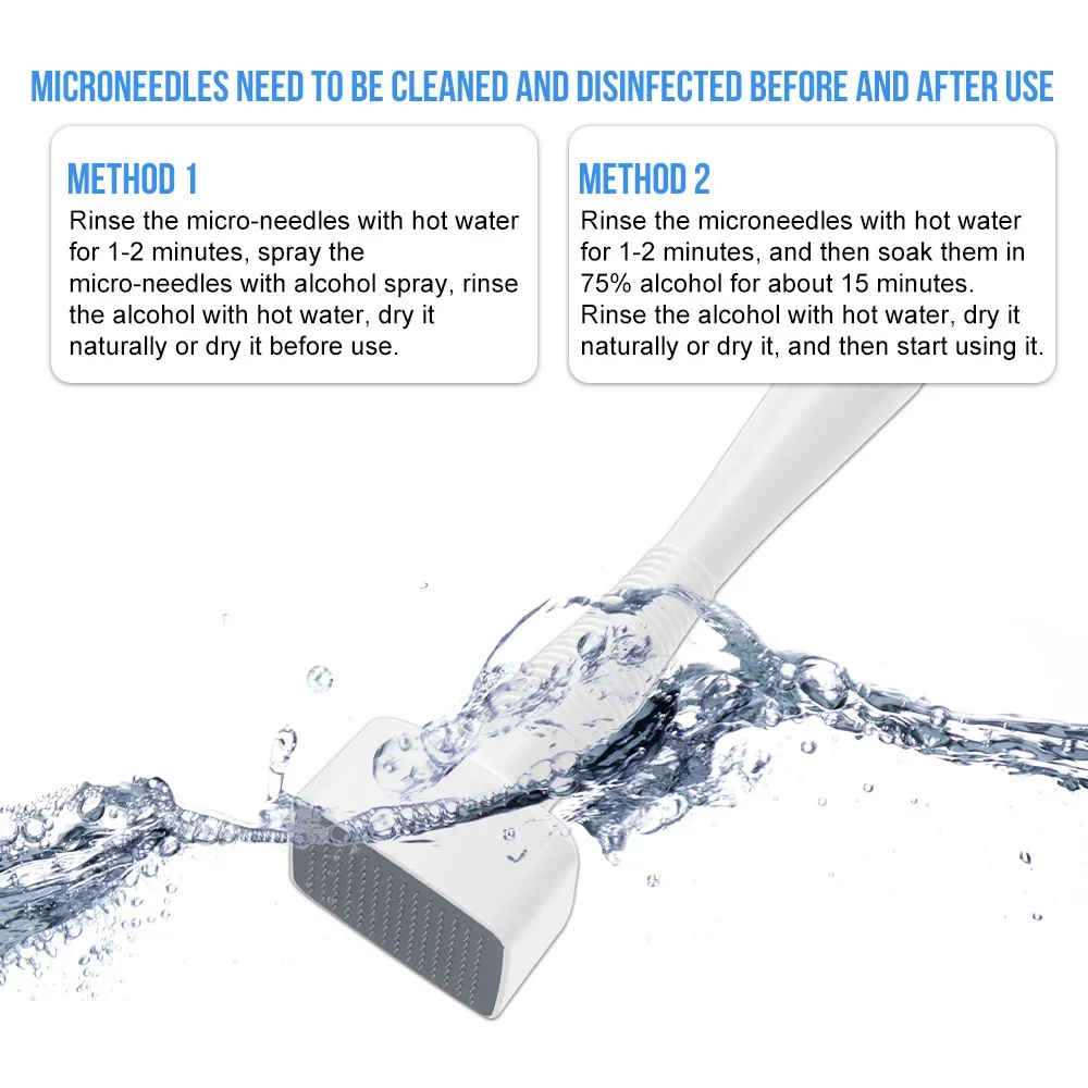 Derma selo microagulhamento rosto rolo massageador comprimento da agulha ajustável cuidados com a pele crescimento da barba couro cabeludo cabelo re-rescimento acne cicatriz