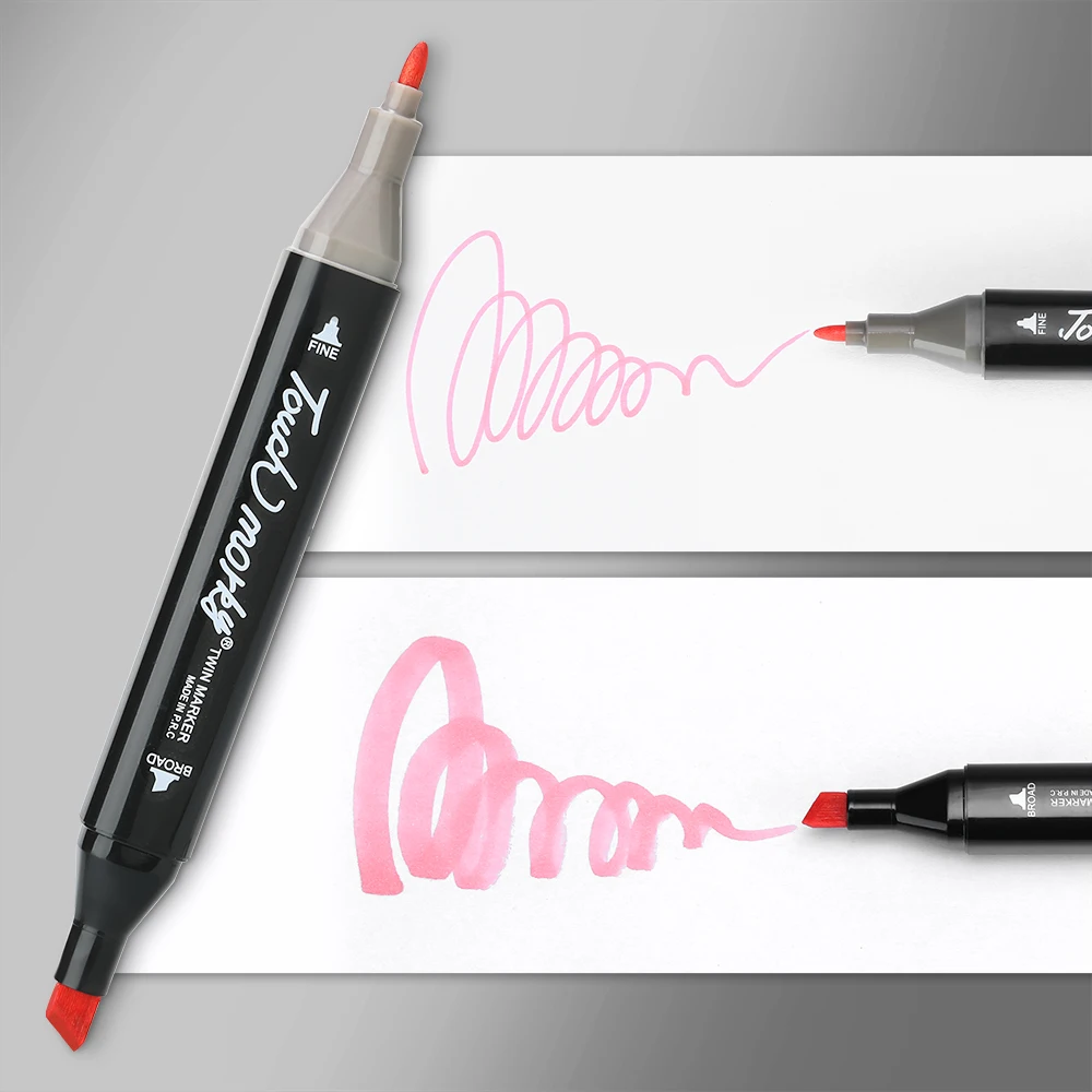 30/40/60/80 สีแอลกอฮอล์ Felt Markers ปากกา Dual Tip ถาวรศิลปิน Art โรงเรียน Manga Sketching Markers นักเรียนของขวัญ