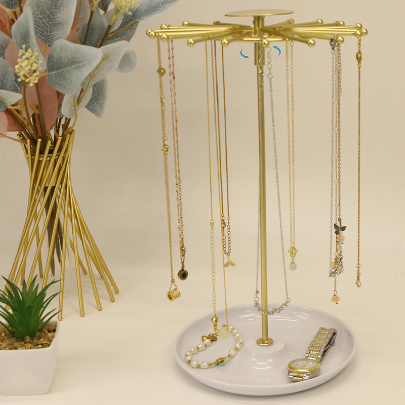 1 nouveau support à bijoux rotatif de châssis de bureau adapté à l'organisation et au châssis de support de stockage de colliers peut stocker des montres