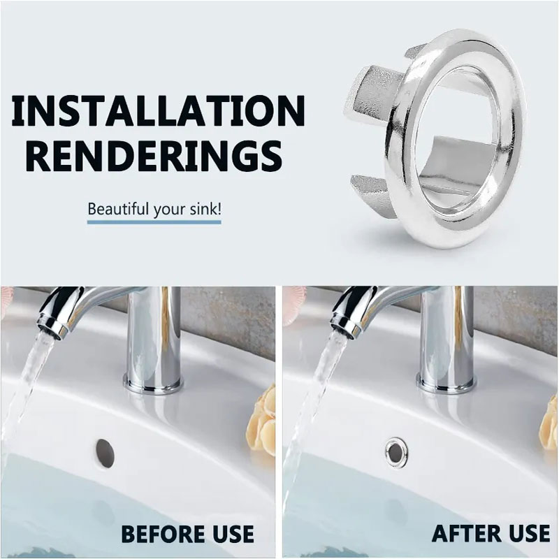 4 pçs cozinha bacia do banheiro circular overflow dreno capa decoração banheira pia buraco overflow oco lavatório overflow