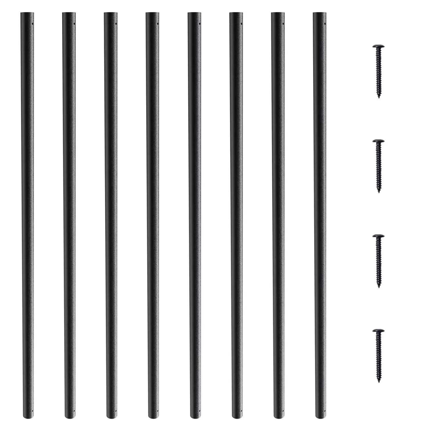 Staircase Metal Balusters, 3/4'' Round x 32'' Long Aluminum Decorative Banister Spindles, 101 Pack Deck Baluster with Screws