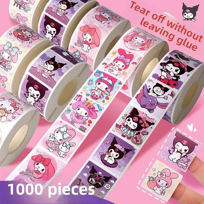 500 Stück Sanrio Cartoon-Aufkleber, Hello Kitty, Anime, Kuromi Melody, Kindertagebuch, Bonus-Geschenk, Tagebuch, Broschüre, Geschenk für Kinderspielzeug