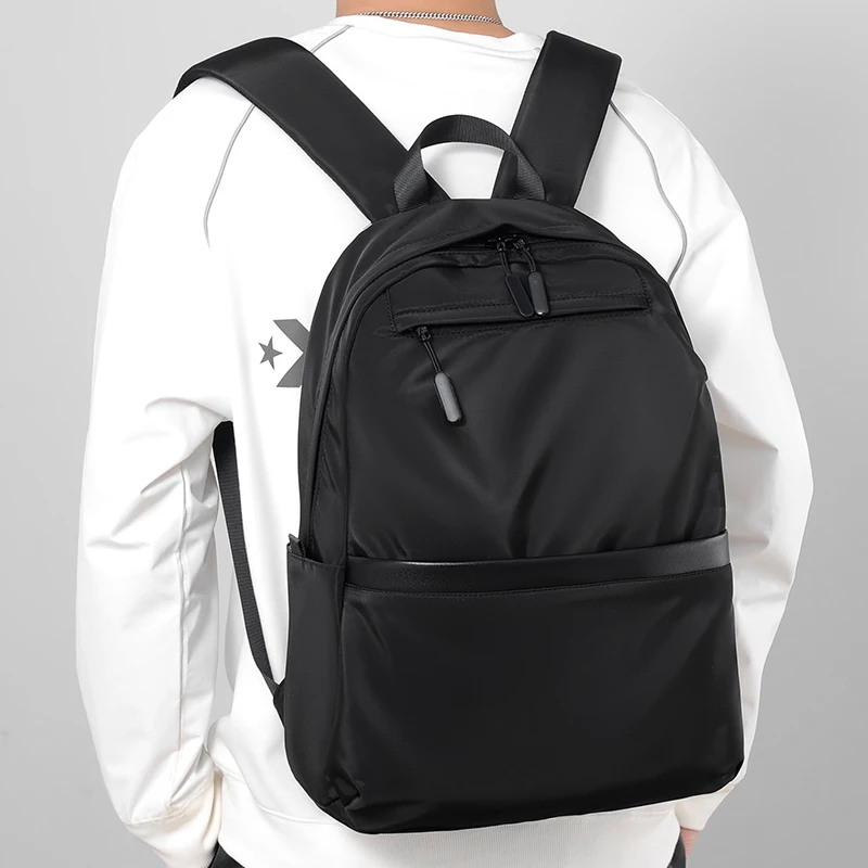 Men's casual business backpack, large capacity computer bag, waterproof fabric, suitable for daily commuting, school, travel